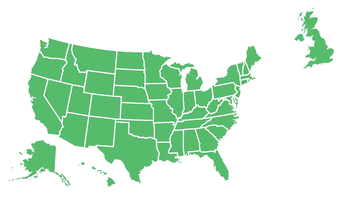 map of US and UK