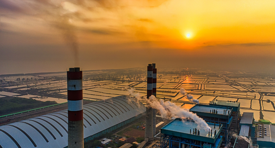 Ariel shot of carbon plant facility