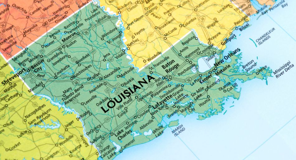 map of louisiana